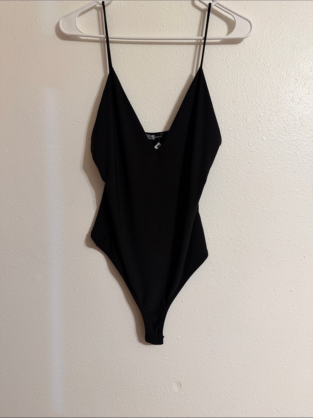Black slimming vneck body suit large